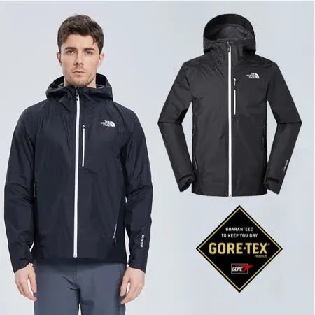 【The North Face】男新款 GORE-TEX 防水透氣耐磨可調節連帽外套.夾克/3V84-JK3 黑 N