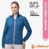 【荒野 WildLand】女 印花透氣抗UV輕薄外套.連帽防曬夾克.風衣/0B11907-151 礦石藍