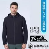 【荒野 WildLand】男 環保紗UV50+山旅外套.休閒機能夾克/0B01916-54 黑色