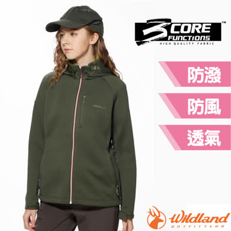 荒野 WildLand女 
防風防潑保暖軟殼連帽外套