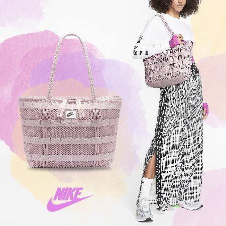 Nike 托特包 Air Tote Bag 男女款 粉 白 手提包 媽媽包 單肩包 包包 大容量 CU2607-516