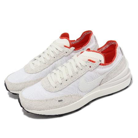 Nike 休閒鞋 Wmns Waffle One VNTG 女鞋 米白 橘紅 麂皮 復古 DX2929-101