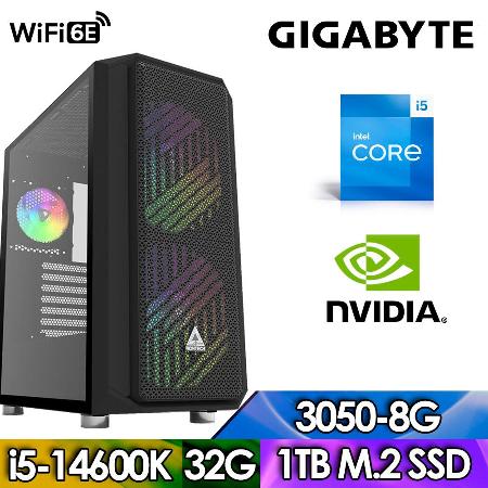 技嘉Z790平台【FE2EC7016G】(i5-14600K/32G/1TB/RTX3050-8G)