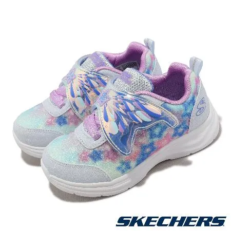 Skechers 童鞋 S Lights-Glimmer Kicks 小童 幼童 藍 紫 翅膀 魔鬼氈 燈鞋 小朋友 303260NLBLV
