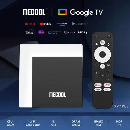【MECOOL】米酷4KHDR多媒體Google電視盒(KM7Plus)Google TV/Netflix/Disney