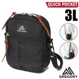 【美國 GREGORY】QUICK POCKET 3L 超輕可調式斜揹包(可拆卸肩帶.背後口袋設計) 125415 黑