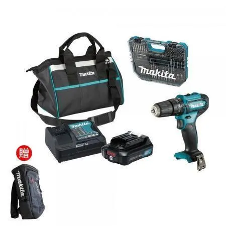 MAKITA牧田 12V鋰電震動電鑽-附工具組75PCS-單電2.0AH HP333DSAX6