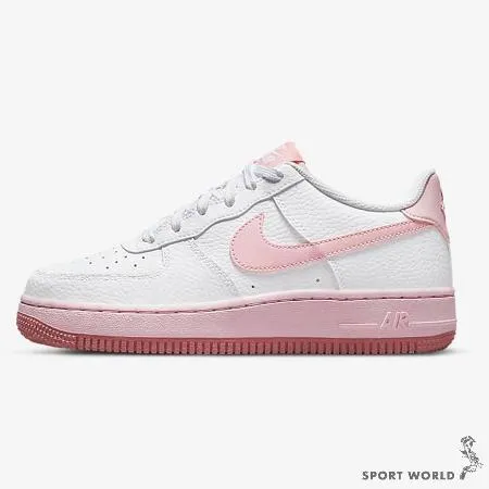 Nike 女鞋 大童鞋 休閒鞋 Air Force 1 GS 草莓優格 粉白 CT3839-107