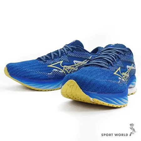 Mizuno 美津濃 男鞋 慢跑鞋 Wave Rider 27 阿姆斯特丹馬拉松紀念款 藍 J1GC236201