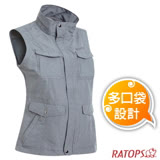 【瑞多仕-RATOPS】女款 輕量休閒多口袋背心(蓋袋款) DA2390 碳麻灰色