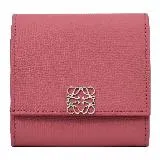 LOEWE ANAGRAM 金屬LOGO釦式零錢短夾.暗粉