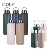 【WOKY 沃廚】提手輕芯鈦瓷易潔層保溫瓶500ml+1200ml