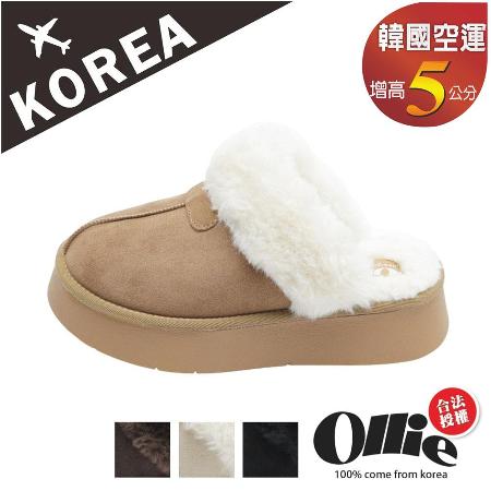 【OLLIE】韓國空運。不露腳趾簡約厚底5CM鋪毛 穆勒鞋 懶人鞋-版型偏小(72-1003/四色/現+預)-網