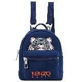 KENZO 5SF301 經典虎頭太空棉三用迷你後背包.深藍/白