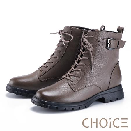 CHOiCE
率性真皮綁帶低跟短靴