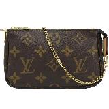 Louis Vuitton LV M58009 Monagram 經典花紋迷你手提鍊包/萬用收納包 現貨