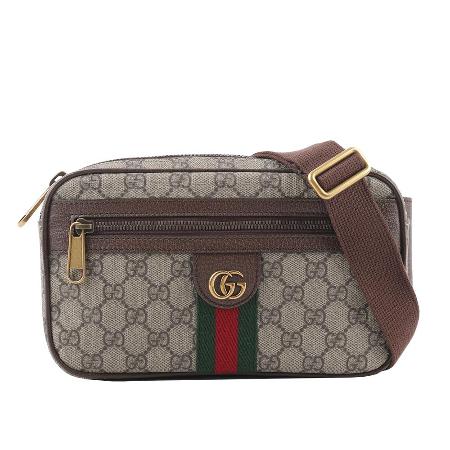 GUCCI
帆布綠紅織帶腰包