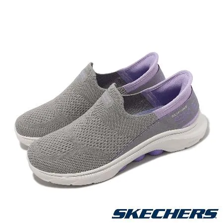 Skechers 休閒鞋 Go Walk 7-Mia Slip-Ins 女鞋 灰 紫 套入式 瞬穿科技 記憶鞋墊 125231GYLV