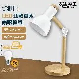 【太星電工】好視力LED北歐實木護眼檯燈/時尚白 UTA862W.