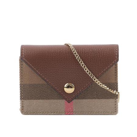 BURBERRY
經典格紋信封式附鏈帶卡片夾