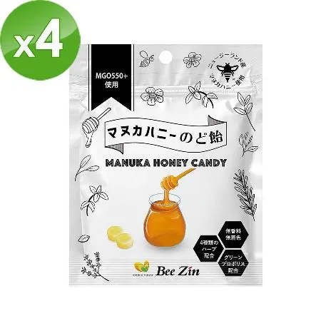 BeeZin 康萃 日本麥蘆卡蜂蜜潤喉糖x4包(10顆/包)