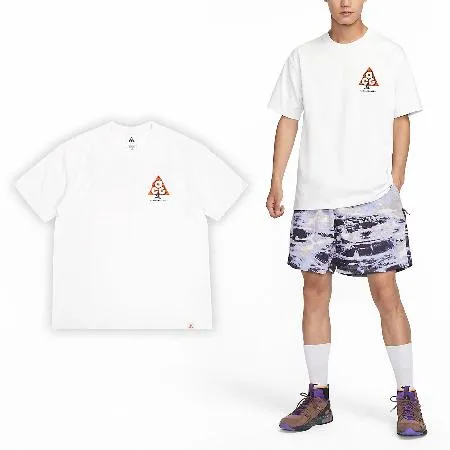 Nike 短袖 ACG Tee 男款 白 橘 厚磅 寬鬆 棉T 印花 短T FJ1132-121