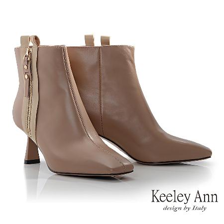 Keeley Ann 
小牛皮側拉鍊短靴