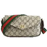 GUCCI 764961 Ophidia 經典印花翻蓋斜背包.駝/棕