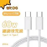 【Mr.OC 橘貓先生】Type-C to Type-C PD60W 耐拉編織快充傳輸線-2m(適用iPhone 15)