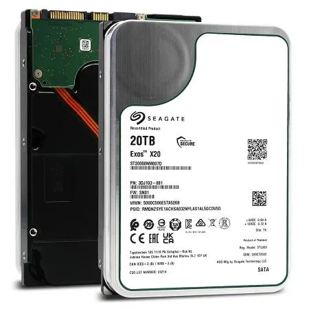 ( 原廠認證硬碟/1年保固 ) Seagate EXOS X20 20TB 3.5吋 7200轉 SATAⅢ 企業級硬碟 ST20000NM007D