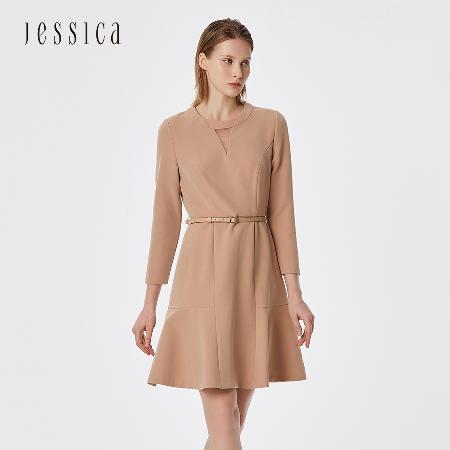 JESSICA
優雅修身褶皺裙擺雪紡洋裝