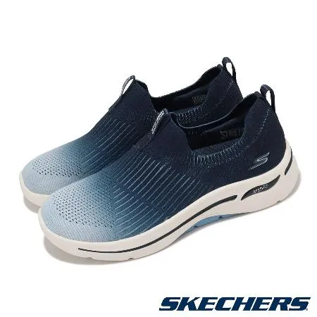 Skechers 休閒鞋 Go Walk Arch Fit 女鞋 藍 深藍 輕量 緩衝 足弓支撐 運動 健走 124885NVLB