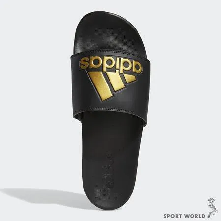 Adidas 男鞋 女鞋 拖鞋 ADILETTE COMFORT 黑 金 GY1946