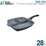 理想PERFECT 極緻鑄造三格平煎鍋 28cm無蓋 SJ-2550028 台灣製