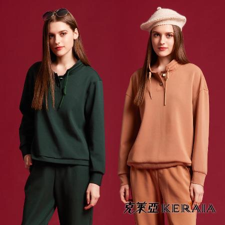 【KERAIA 克萊亞】無重力感輕柔空氣棉抽繩衛衣(兩色;M-XXL)