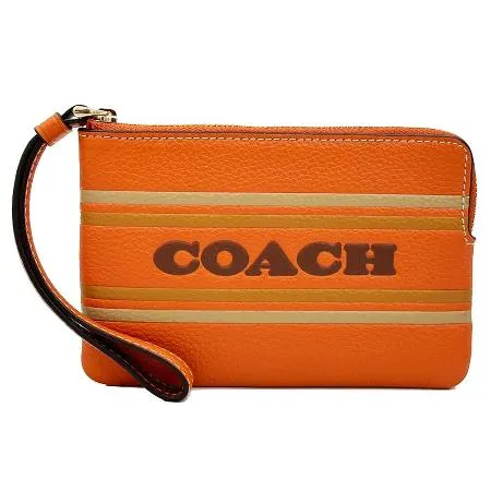 【COACH】經典字母LOGO手拿包/零錢包(復古橘)