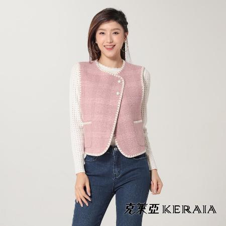 KERAIA 克萊亞
手鉤珍珠釦羊毛背心