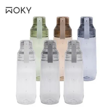 【WOKY 沃廚】ECOZEN 透明瓶600ml(附彈跳吸管)