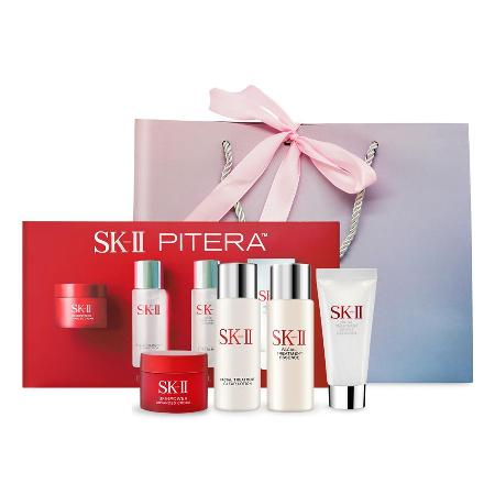 SK-II 暢銷旅行組(洗面乳+亮采水+青春露+致臻活膚霜)+禮品袋跨年出遊組