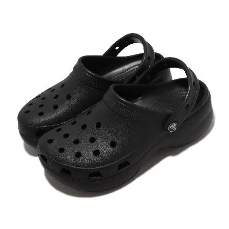 Crocs 布希鞋 Classic Platform Clog W 女鞋 黑 洞洞鞋 厚底 206750001