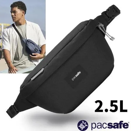 【Pacsafe】Go Anti-Theft 防盜斜背包/腰包/臀包2.5L.RFID護照包/35100130 噴射黑