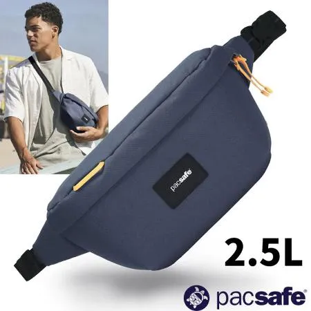 【Pacsafe】Go Anti-Theft 防盜斜背包/腰包/臀包2.5L.RFID護照包/35100651 海岸藍