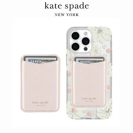 【kate spade】MagSafe 時尚卡套 櫻花粉