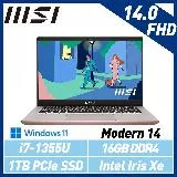 【13代新機】MSI 微星 Modern 14 C13M-887TW 14吋 商務筆電