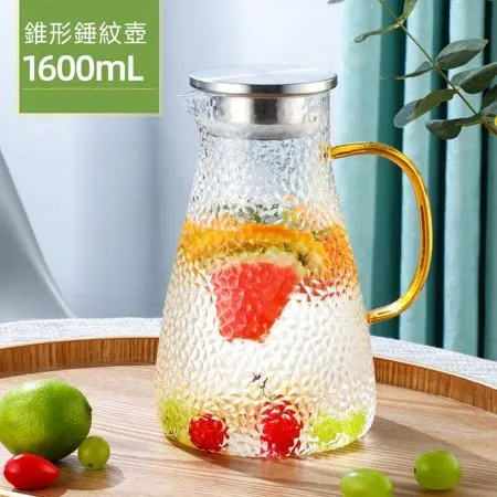 FUGUANG 富光 錐形錘紋涼水壺1600ml(水壺 玻璃茶壺 涼水壺 泡茶壺 傢俱壺 錘紋壺)