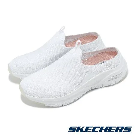 Skechers 懶人鞋 Arch Fit-Keep It Light 女鞋 白 銀 支撐 無鞋帶 健走鞋 穆勒鞋 149774WSL