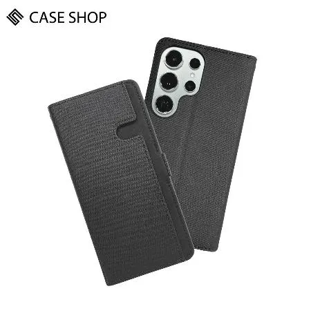 CASE SHOP Samsung  S24 Ultra 前收納側掀皮套-黑