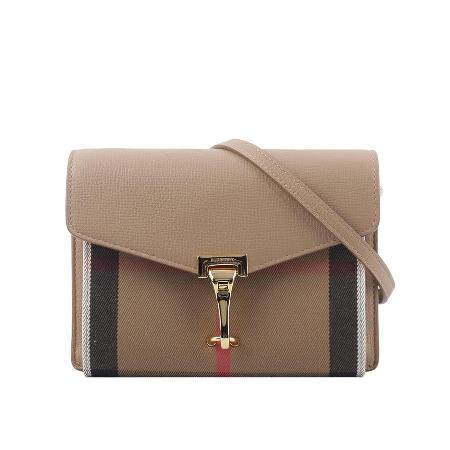 【BURBERRY】
格紋拼皮革迷你斜背包