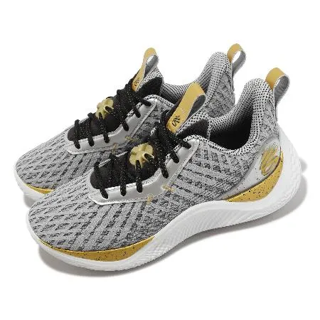 Under Armour 籃球鞋 Curry 10 Young Wolf 男鞋 灰 金 運動鞋 緩震 10代 UA 3026274101