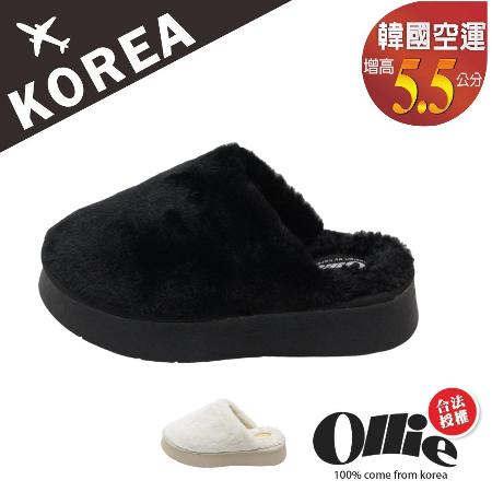 【OLLIE】
毛呢鋪毛厚底5.5CM穆勒鞋